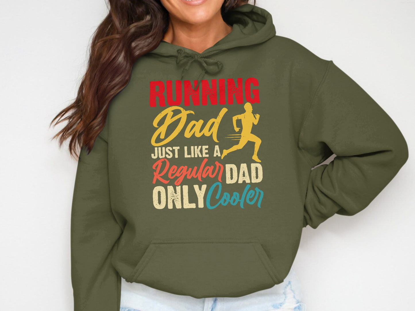 Running Dad Just Like A Regular Dad Only Cooler hoodie.