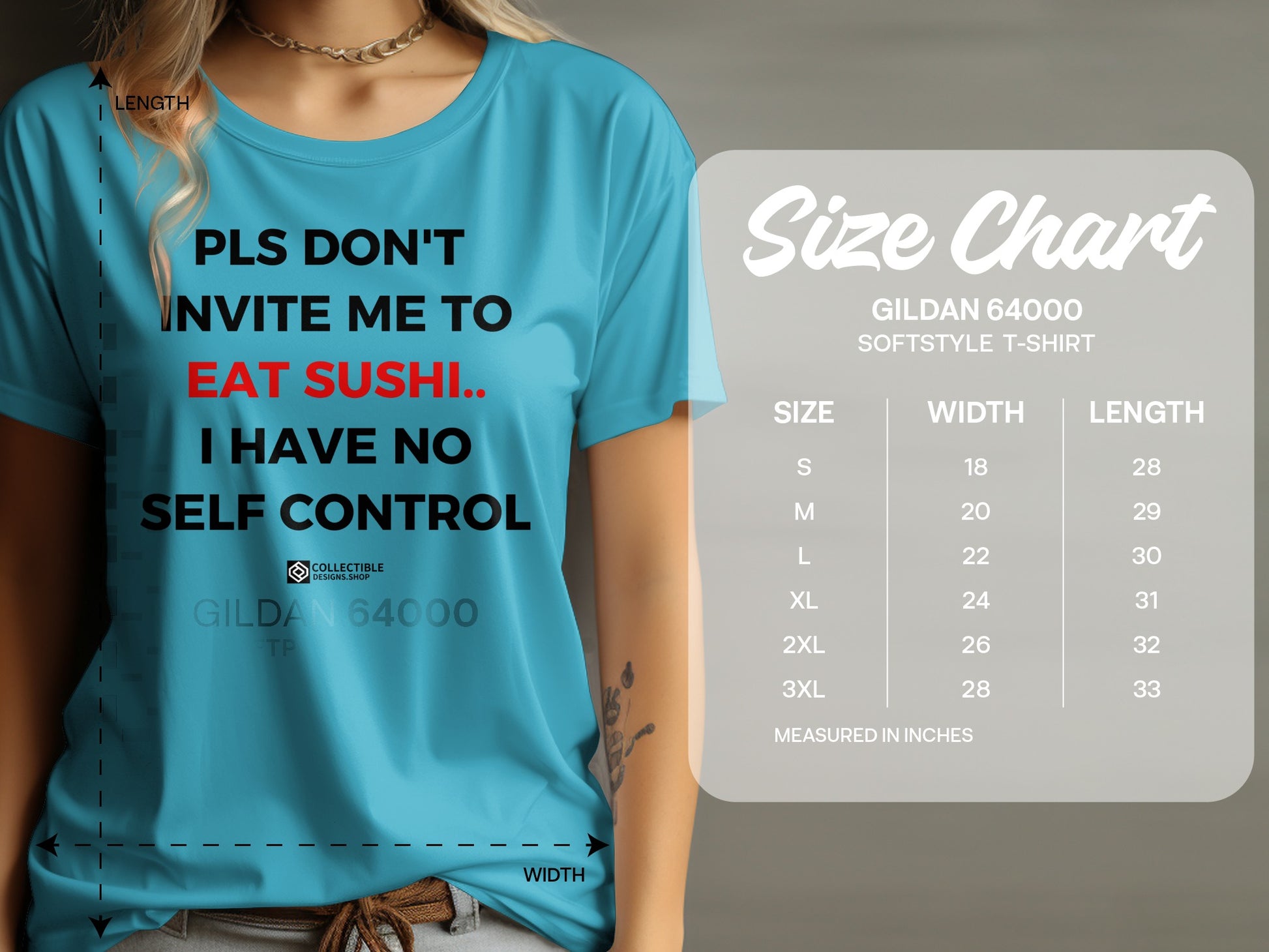 Funny Graphic Tee with Sushi Eating Quote