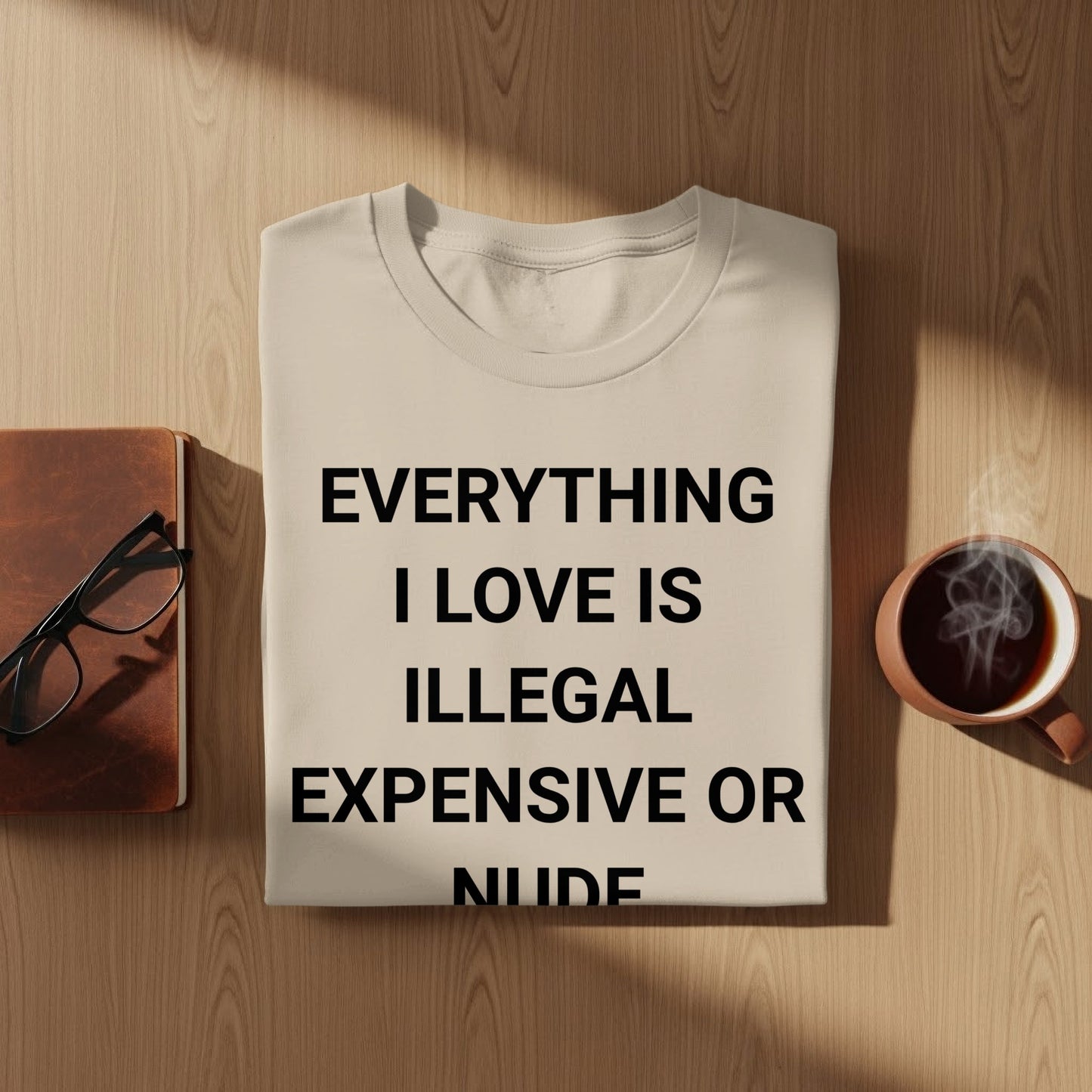 EVERYTHING I LOVE IS ILLEGAL EXPENSIVE OR NUDE shirt