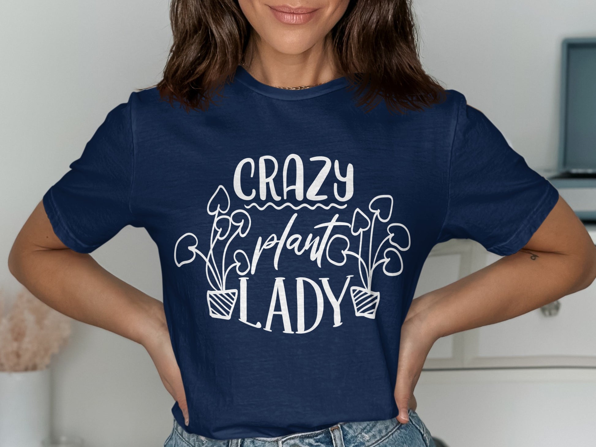 Crazy Plant Lady Graphic Tee Shirt