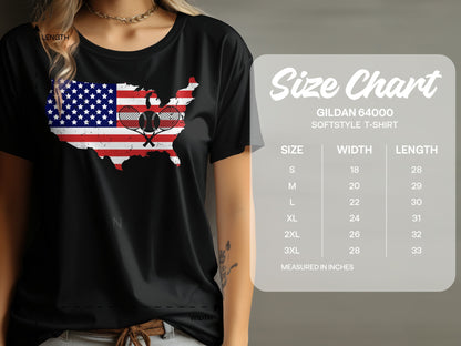 Tennis Lovers Gift Idea T-Shirt, USA Flag Tennis Design Tee, Perfect for Tennis Enthusiasts, Unisex Tennis Apparel