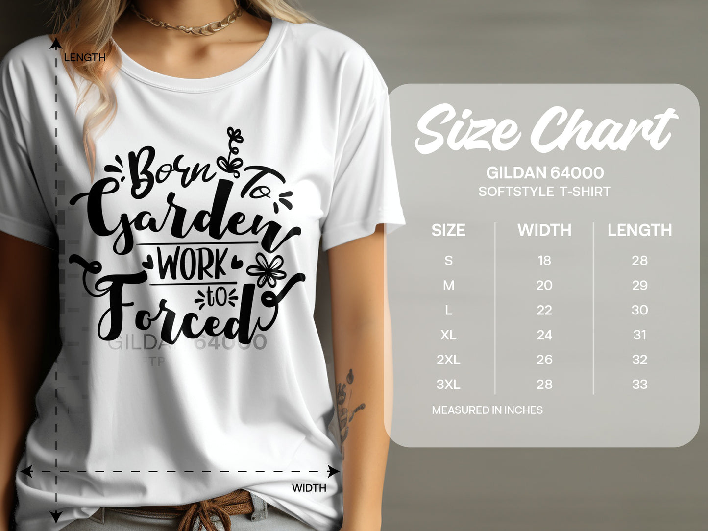 Born to Garden Work Forced Softstyle T-shirt