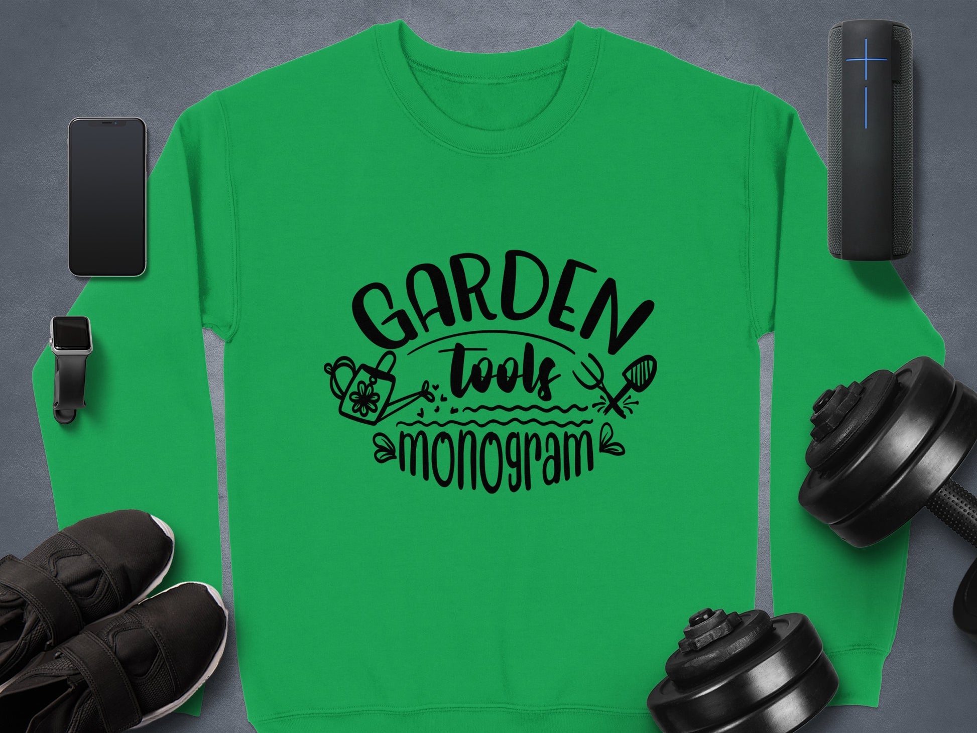 Garden Tools Monogram Graphic Green Apparel