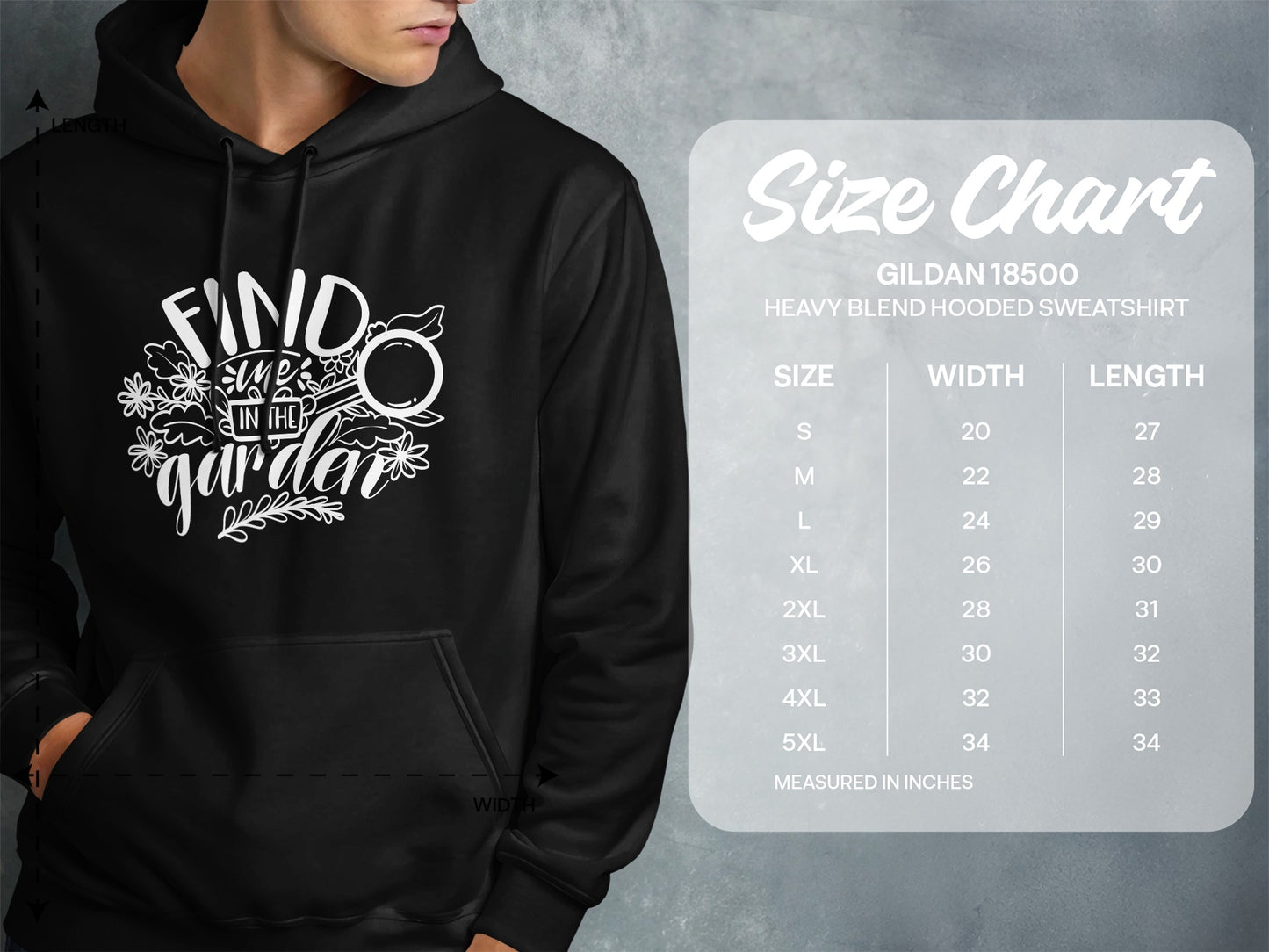 Find Joy in the Garden Gildan 18500 Hoodie