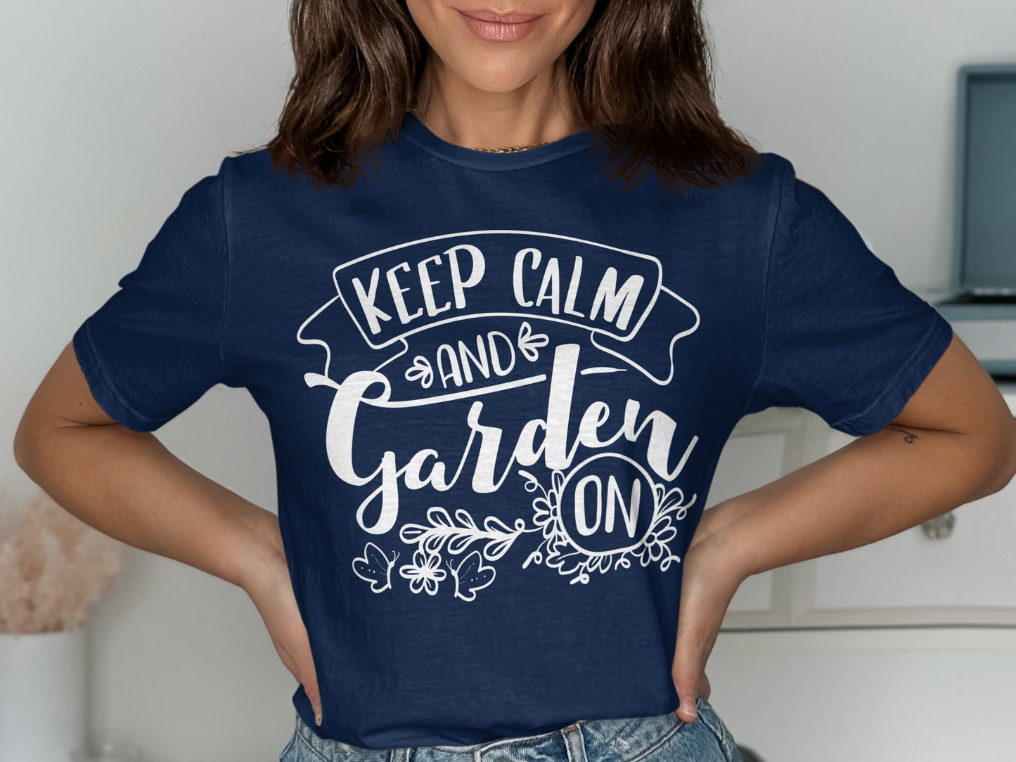 Keep Calm and Garden On Printed T-Shirt Product