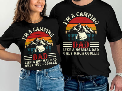 Black t-shirt with "I'm a Camping Dad" and mountain graphic.