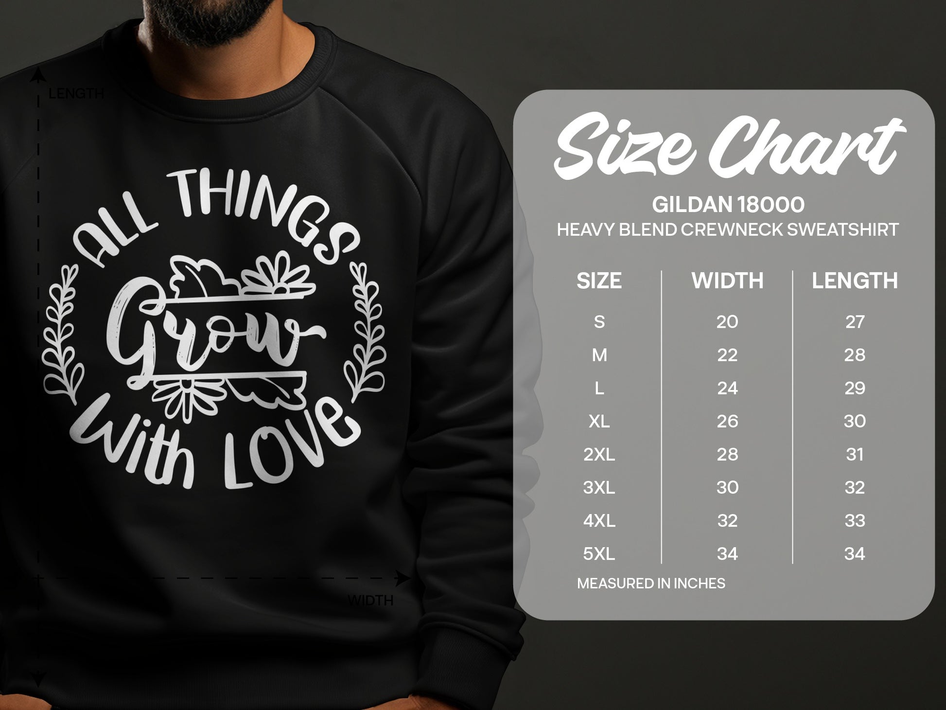 All Things Grow With Love Heavy Blend Crewneck Sweatshirt