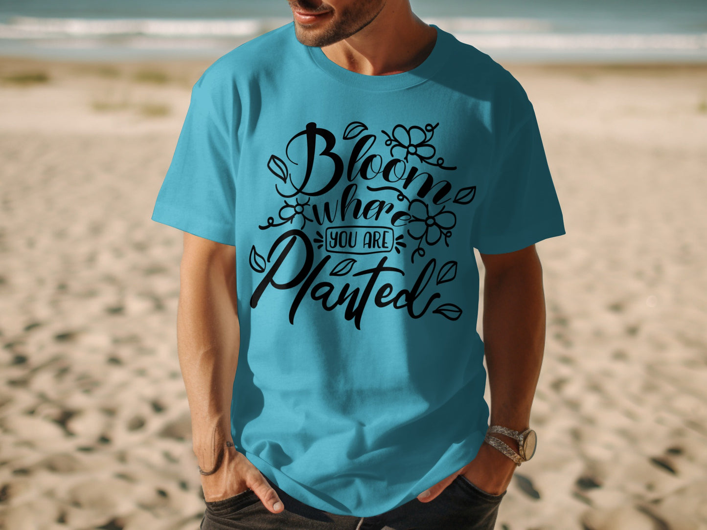 Bloom Where You Are Planted Floral T-shirt