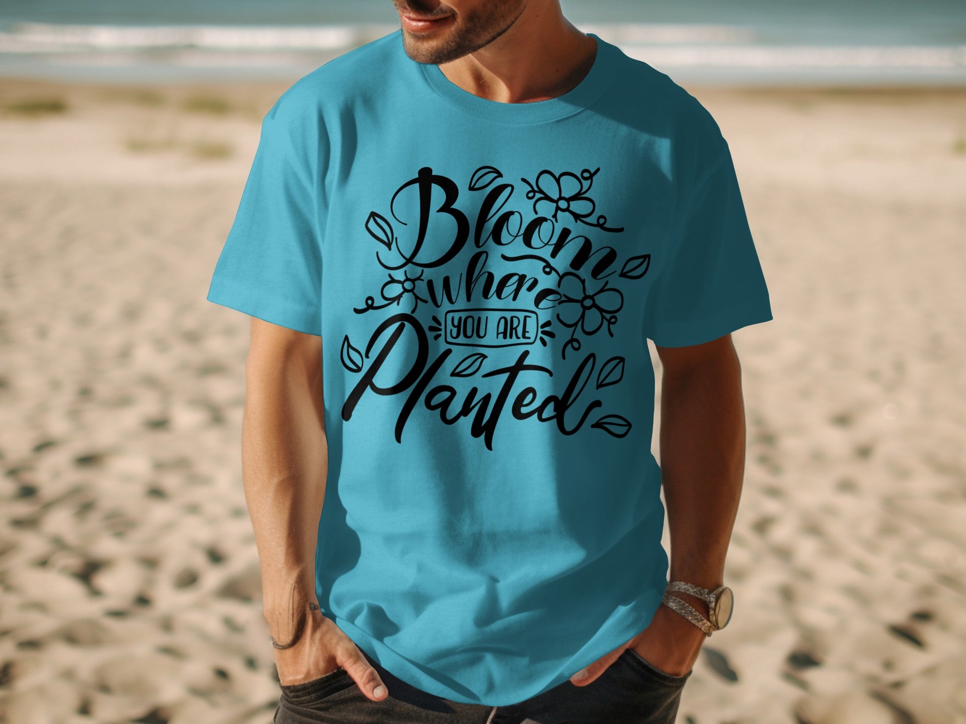Bloom Where You Are Planted Floral T-shirt
