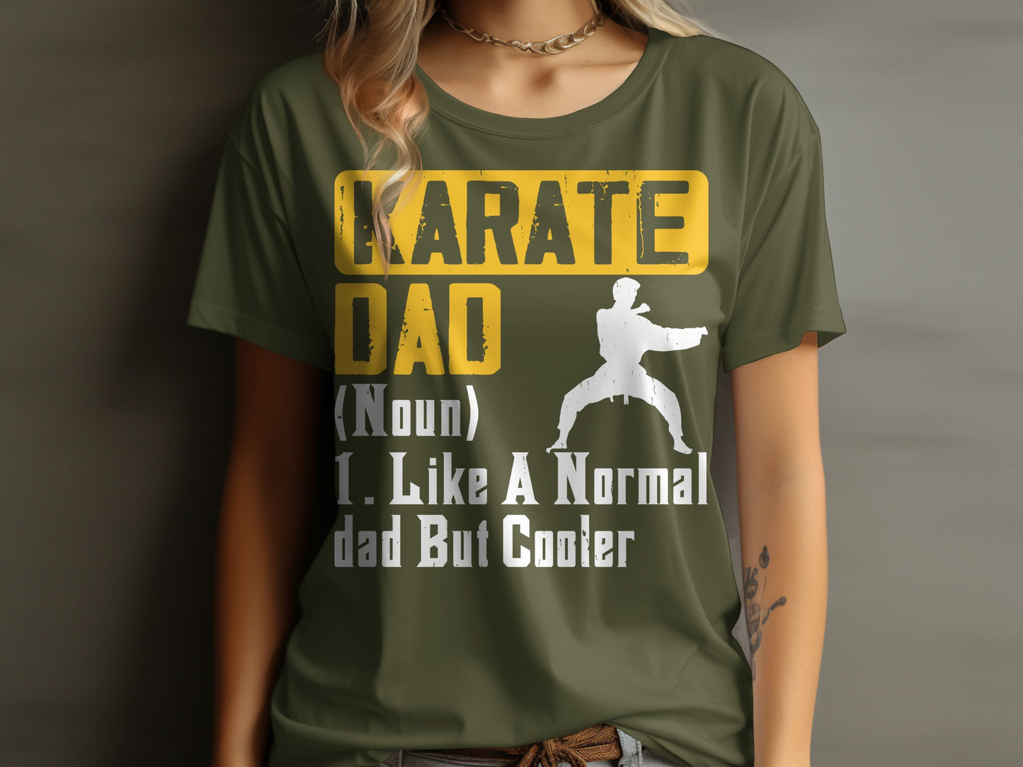 Karate Dad noun phrase with silhouette of karate fighter.