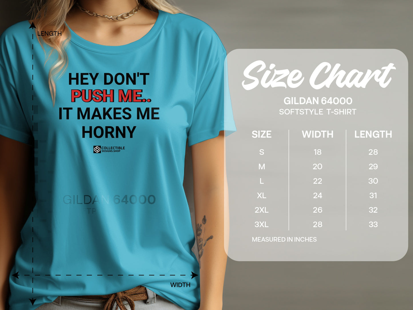 Hey Don't Push Me It Makes Me Horny T-Shirt