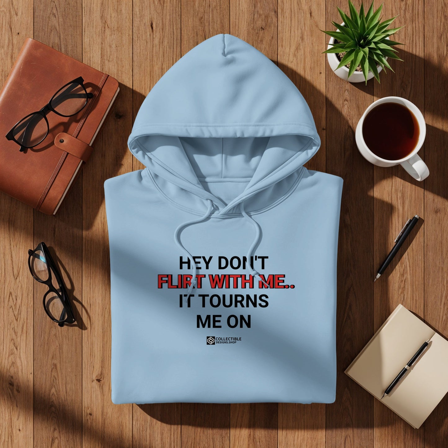 Hey Don't Flirt With Me It Turns Me On Hoodie