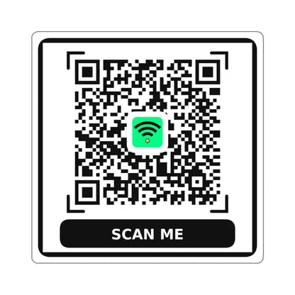 Adesivo QR Code WiFi Ristorante e Bar - Die-Cut Personalizzato