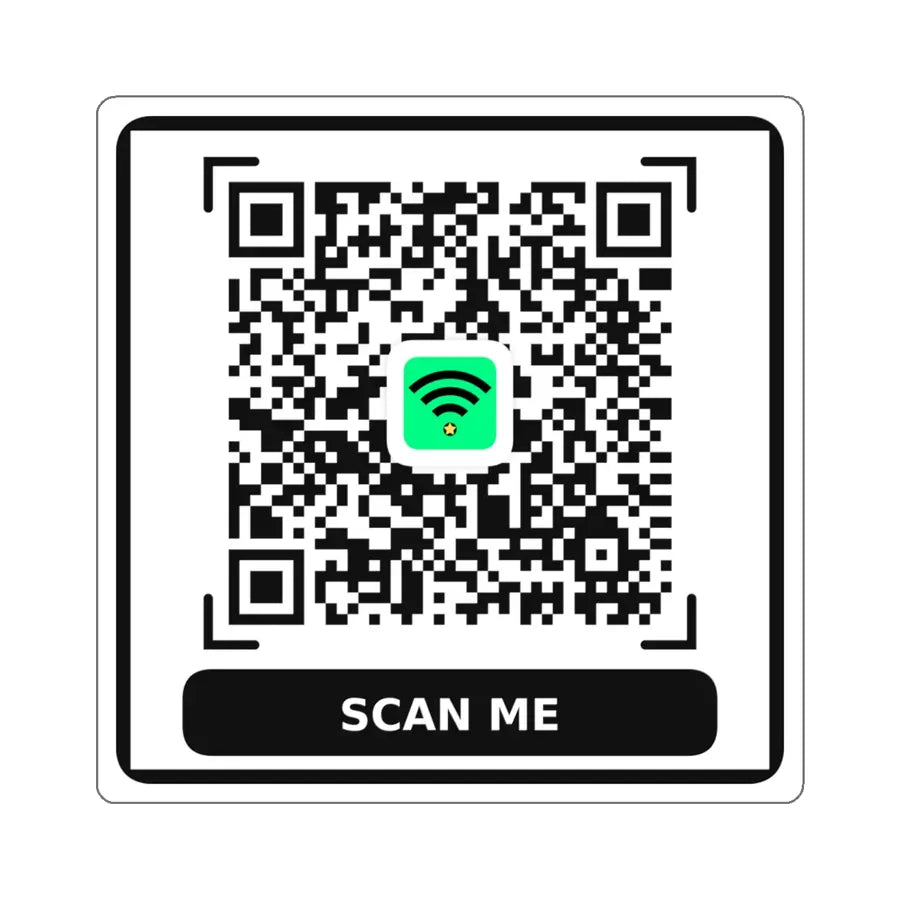Adesivo QR Code WiFi Ristorante e Bar - Die-Cut Personalizzato