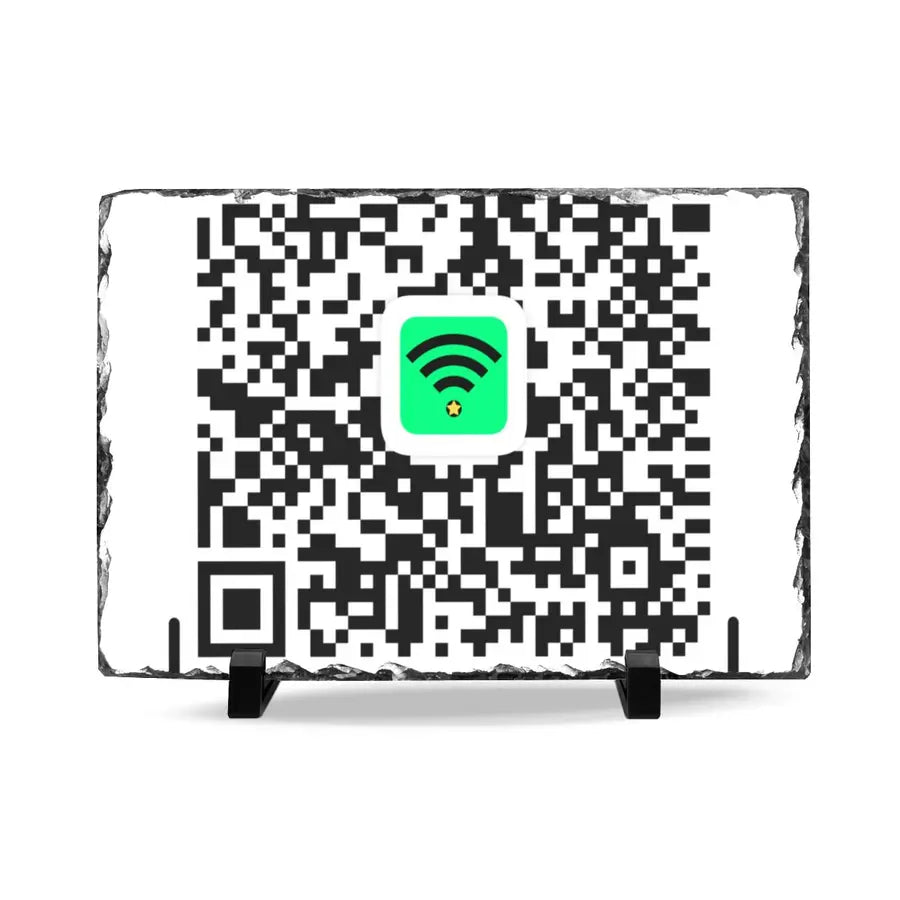 Targa da Scrivania in Ardesia QR Code WiFi - Elegante