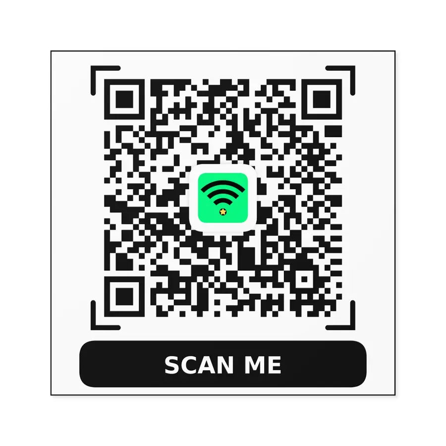 Adesivo QR Code WiFi Resistente all'Acqua - Interno/Esterno
