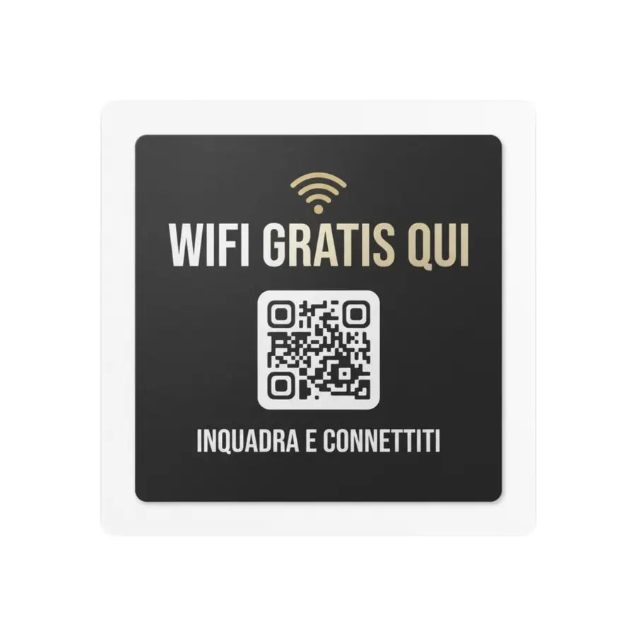 Insegna in Metallo QR Code WiFi Gratis - Resistente Esterno
