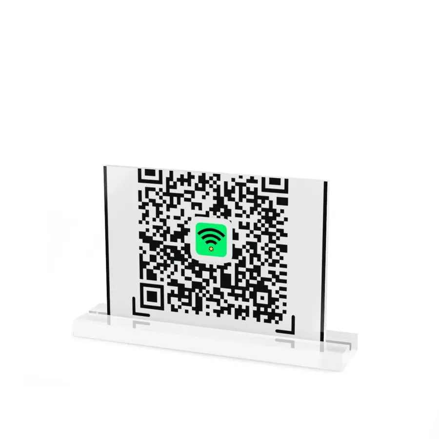Espositore da Tavolo in Plexiglass QR Code WiFi - Rettangolare